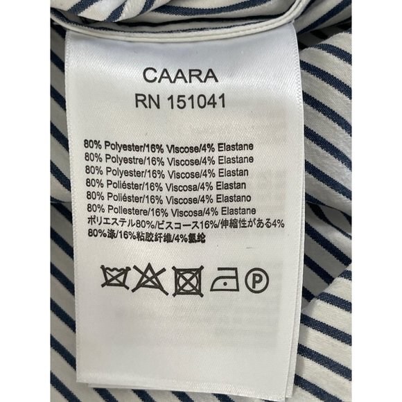 Caara Blue and White Striped Balloon Sleeve Square Neck Top Small NWOT $90 - Picture 11 of 12